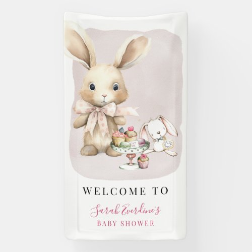 Watercolor Bunny Baby Shower Banner