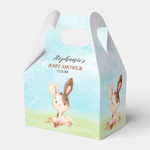 Watercolor Bunny Baby Shower Farm Favor Boxes