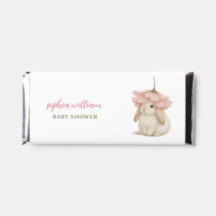 Watercolor Bunny Baby Shower Invitation Hershey Bar Favors