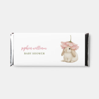 Watercolor Bunny Baby Shower Invitation Hershey Bar Favors