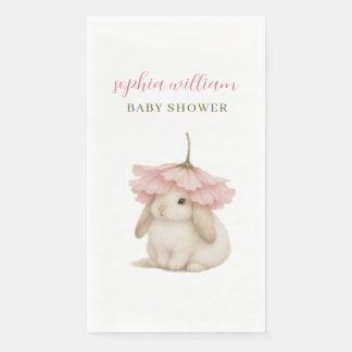Watercolor Bunny Baby Shower Invitation Paper Guest Towels