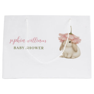 Watercolor Bunny Baby Shower Large Gift Bag