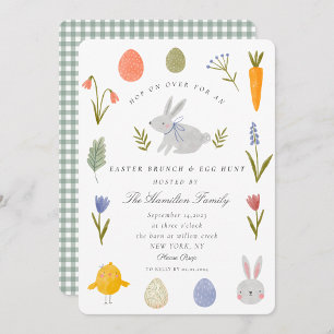 Watercolor Bunny Easter Brunch & Egg Hunt  Invitation