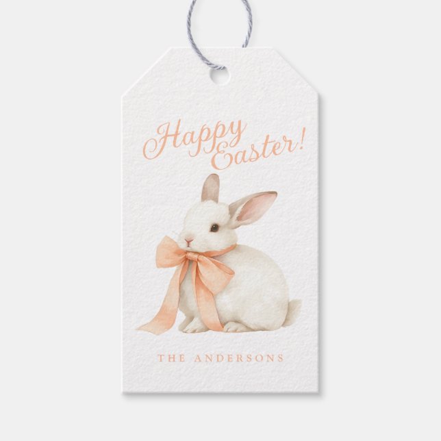 Watercolor Bunny Easter  Gift Tags (Front)