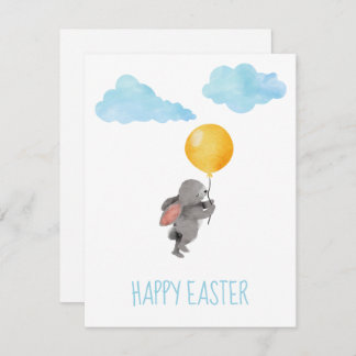 Watercolor Bunny Easter Holiday Card