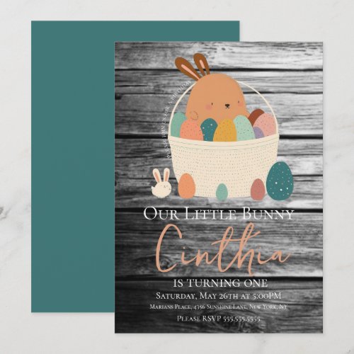 Watercolor Bunny Easter Pastel Egg Birthday Party 