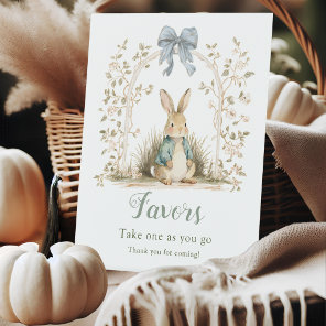 Watercolor Bunny Floral Arch Baby Shower Favors  Pedestal Sign
