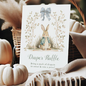 Watercolor Bunny Floral Arch Diaper Raffle Pedestal Sign
