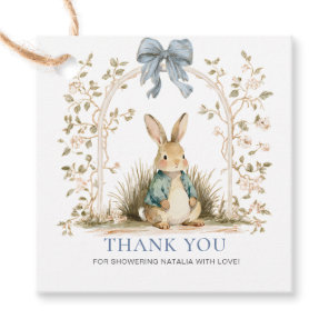 Watercolor Bunny Floral Arch Thank You Favor Tags