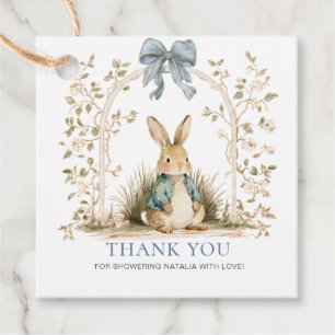 Watercolor Bunny Floral Arch Thank You Favor Tags