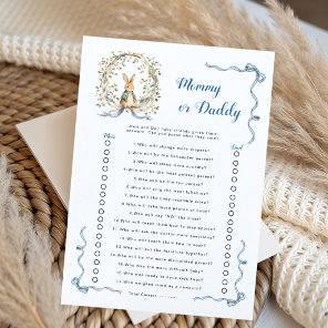 Watercolor Bunny Floral Mommy or Daddy Baby Game