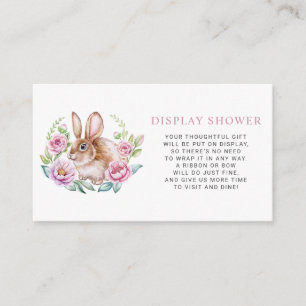 Watercolor Bunny Floral Wreath Display Shower Enclosure Card