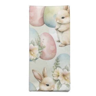 Watercolor Bunny Garden Cloth Napkin
