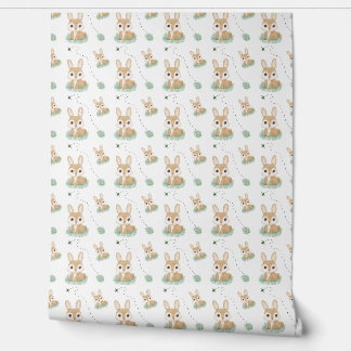 Watercolor Bunny Hand drawn Wallpaper