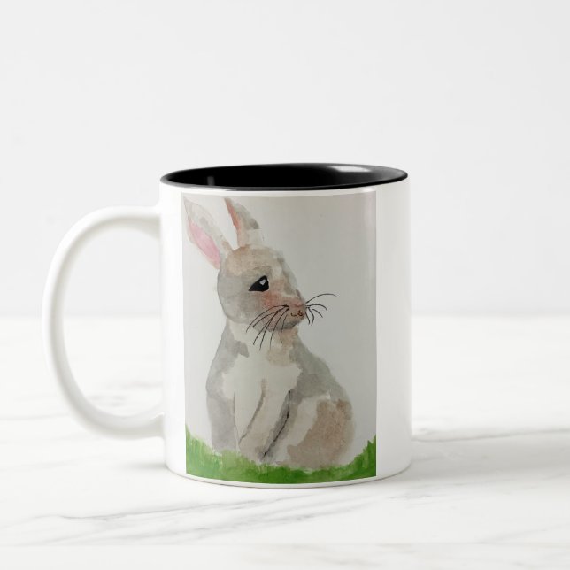 Watercolor Bunny mug (Left)