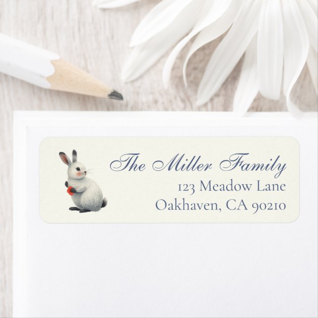 Watercolor Bunny Personalized Easter  Label (Insitu)