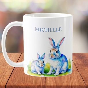 Watercolor Bunny Rabbit Easter Coffee Mug