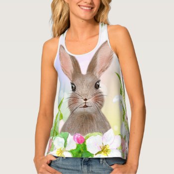 Watercolor Bunny Rabbit Women's Fashion Tank by xgdesignsnyc at Zazzle