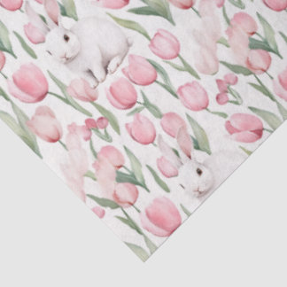 🌷🐇Watercolor Bunny & Tulip Easter  Tissue Paper