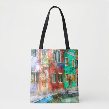 Watercolor Burano Italy Custom Bag by bbourdages at Zazzle