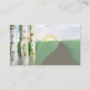 Watercolor burch gray blue smokey Business Card