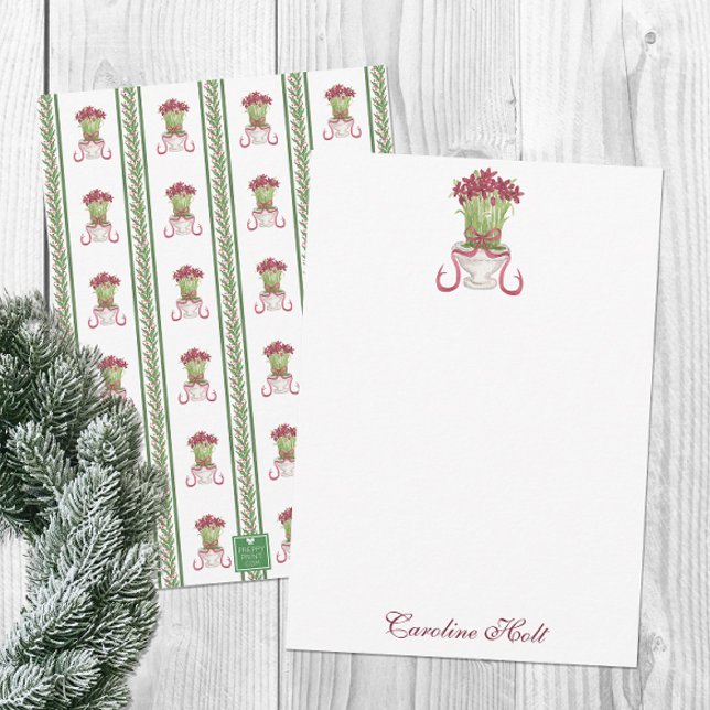 Watercolor Burgundy Amaryllis Personalized Thank You Card (Creator Uploaded)