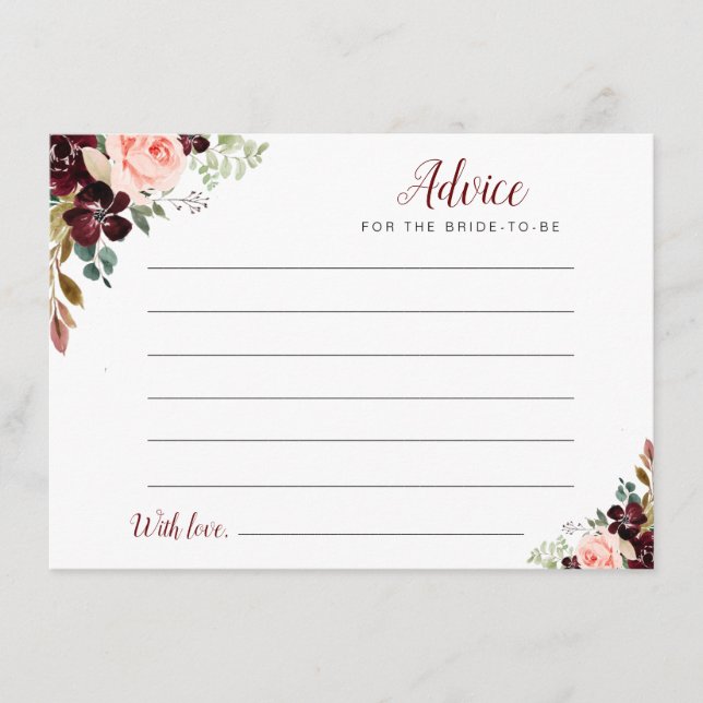 watercolor burgundy & blush floral advice (Front)