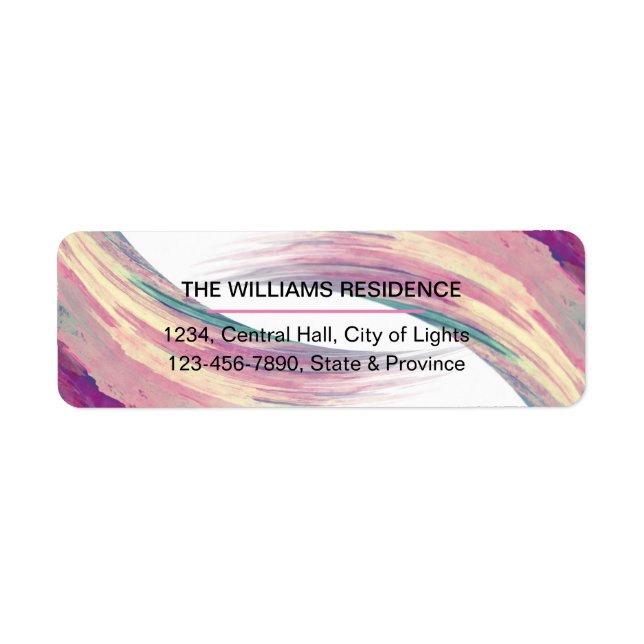 Watercolor Burgundy Brush Painted Strokes Label (Front)