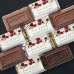 Watercolor Burgundy Floral Gold Love Is Sweet Hershey's Miniatures<br><div class="desc">Modern Elegant Calligraphy Script Watercolor Burgundy Floral Wedding Love is Sweet Chocolate Candy Bars include burgundy roses,  pink roses,  red roses and botanical greenery. Gold Script.</div>
