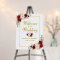 Watercolor Burgundy Floral Gold Wedding Welcome