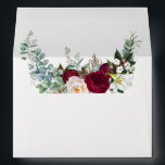 Watercolor Burgundy Floral Greenery Wedding White Envelope<br><div class="desc">Elegant Watercolor Burgundy Marsala Floral Greenery Wedding Invitation Envelope includes peonies,  eucalyptus leaves and other beautiful greenery.</div>
