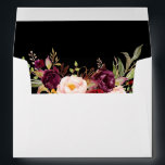 Watercolor Burgundy Floral Wedding Blk Invitation Envelope<br><div class="desc">Elegant Watercolor Burgundy Floral Wedding Invitation Envelopes - Black</div>