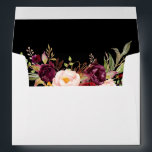 Watercolor Burgundy Floral Wedding Blk Invitation Envelope<br><div class="desc">Elegant Watercolor Burgundy Floral Wedding Invitation Envelopes - Black</div>