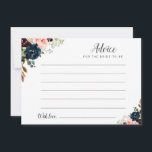 watercolor burgundy, navy & blush floral advice card<br><div class="desc">A simple floral design with beautiful burgundy,  blush pink and navy blue watercolor flowers. Feel free to change the colors and text details.</div>