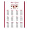 Watercolor Burgundy Red Rose Wedding Seating Chart