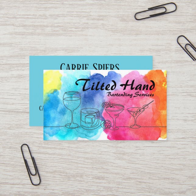 Watercolor Business Card (Front/Back In Situ)