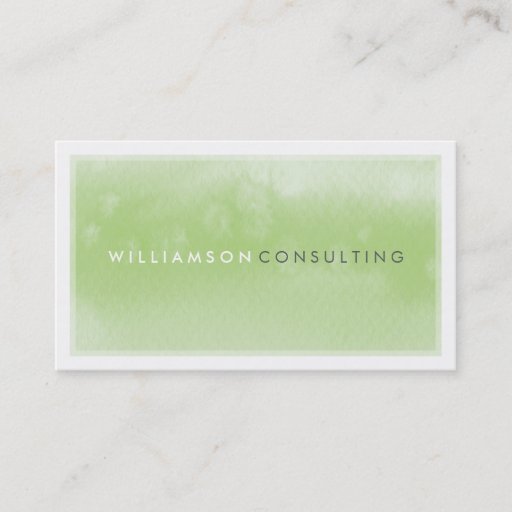 Customizable WATERCOLOR BUSINESS CARD :: modern trendy green