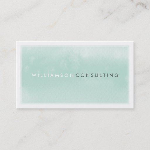 Customizable WATERCOLOR BUSINESS CARD :: modern trendy mint