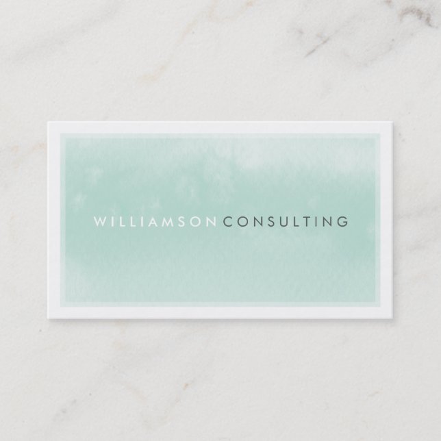 WATERCOLOR BUSINESS CARD :: modern trendy mint (Front)
