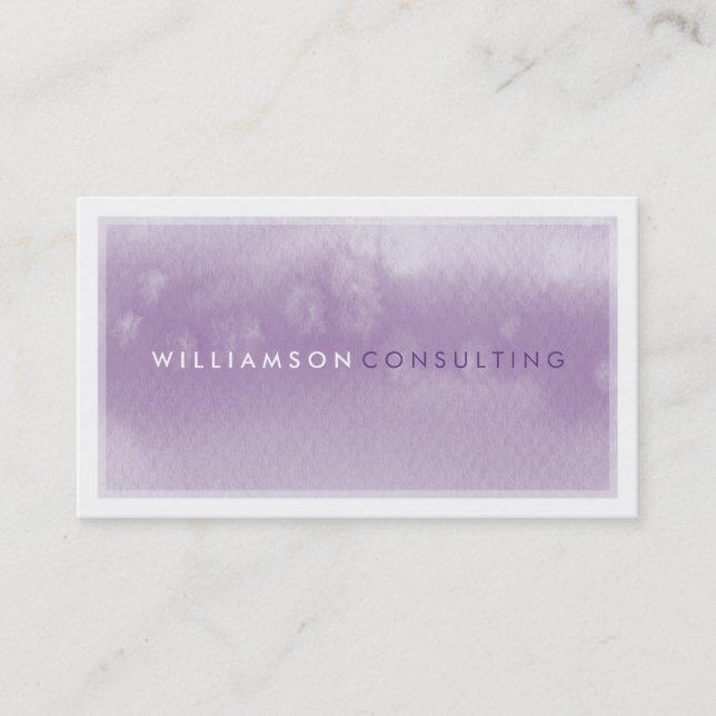 WATERCOLOR BUSINESS CARD :: modern trendy purple (Front)