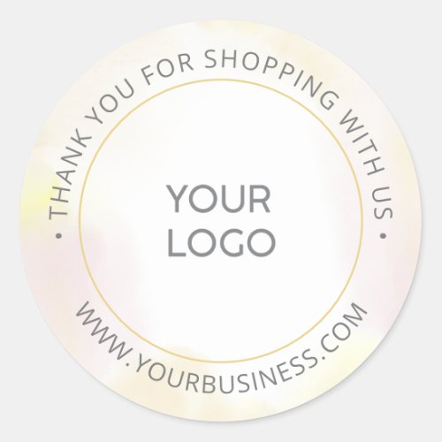 Watercolor Business Logo Thank you Package Sticker