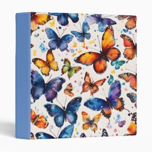 Watercolor Butterflies  3 Ring Binder