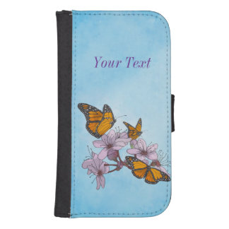 Watercolor Butterflies and Blossoms Galaxy S4 Wallet Case