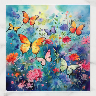 Watercolor Butterflies and Flowers Envelope Liner