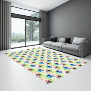 Watercolor Butterflies Area Rug