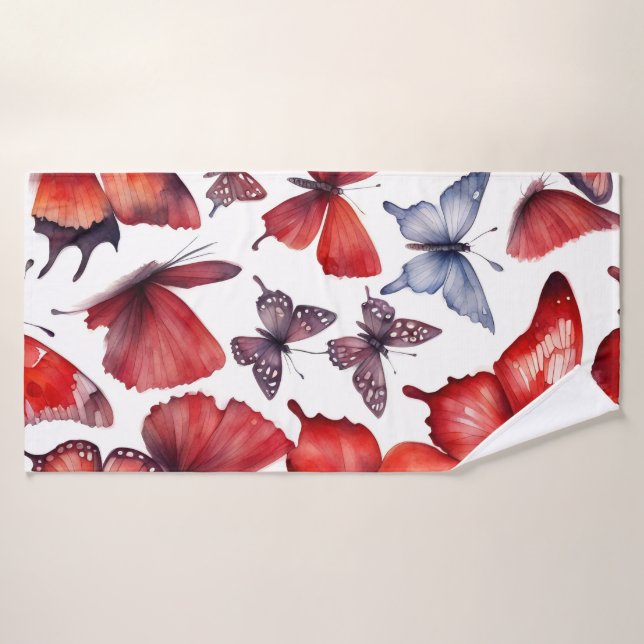 Watercolor butterflies art  bath towel set (Bath Towel)