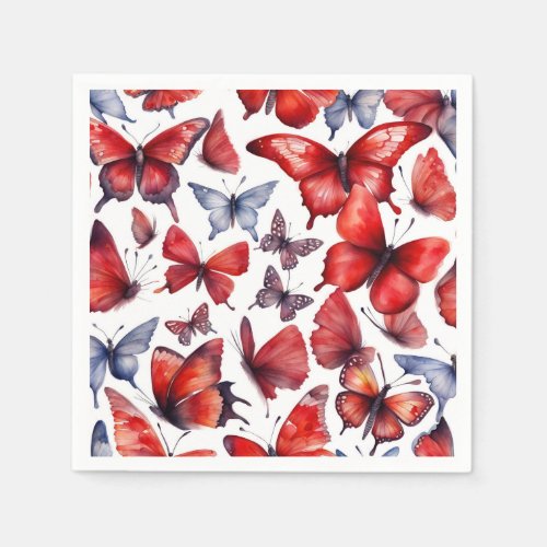 Watercolor butterflies art  napkins