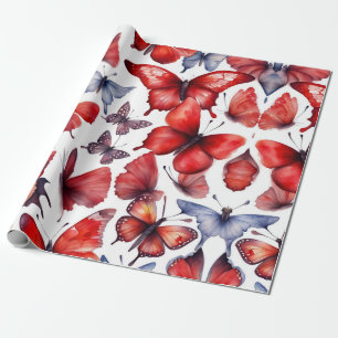 Watercolor butterflies art wrapping paper