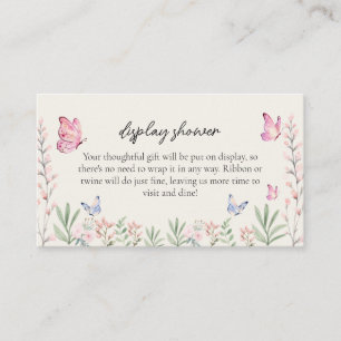 Watercolor Butterflies Baby Shower Display Shower Enclosure Card