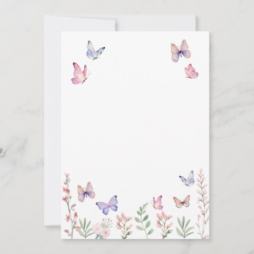 Watercolor Butterflies Blank Card for DIY design